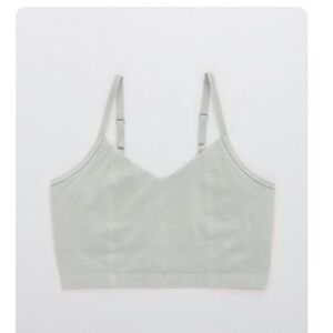 OFFLINE by AERIE Corset Sports Bra in Stone Gray